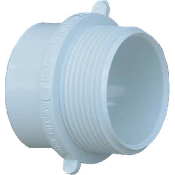 Genova Products 72420 2 in. Spigot x 2 in. Male Pipe Thread PVC-DWV Fittings Adapter; White 579284 - main